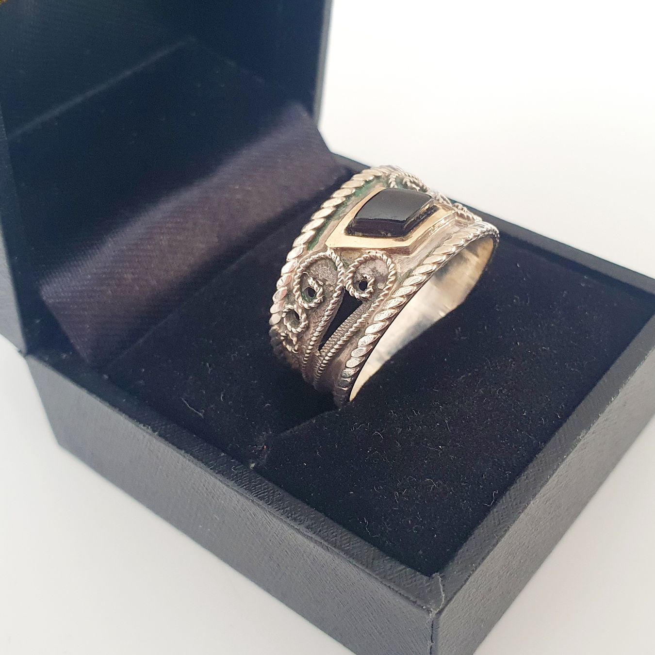 Anelli: Schöner Silberring mit schwarzem Stein, Grösse 19.6 mm – Usato da Kreuzlingen venduto da Wunderkiste123 5