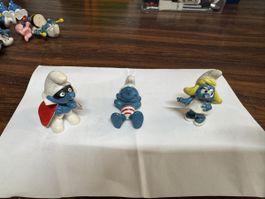 Lot de 3 figurines Schtroumpfs vintage,m