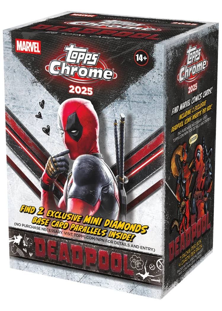Topps Carte collezionabili: Pack Valeur 2025 Topps Chrome Deadpool – Nuovo (secondo la descrizione) da Vevey venduto da ros2 4