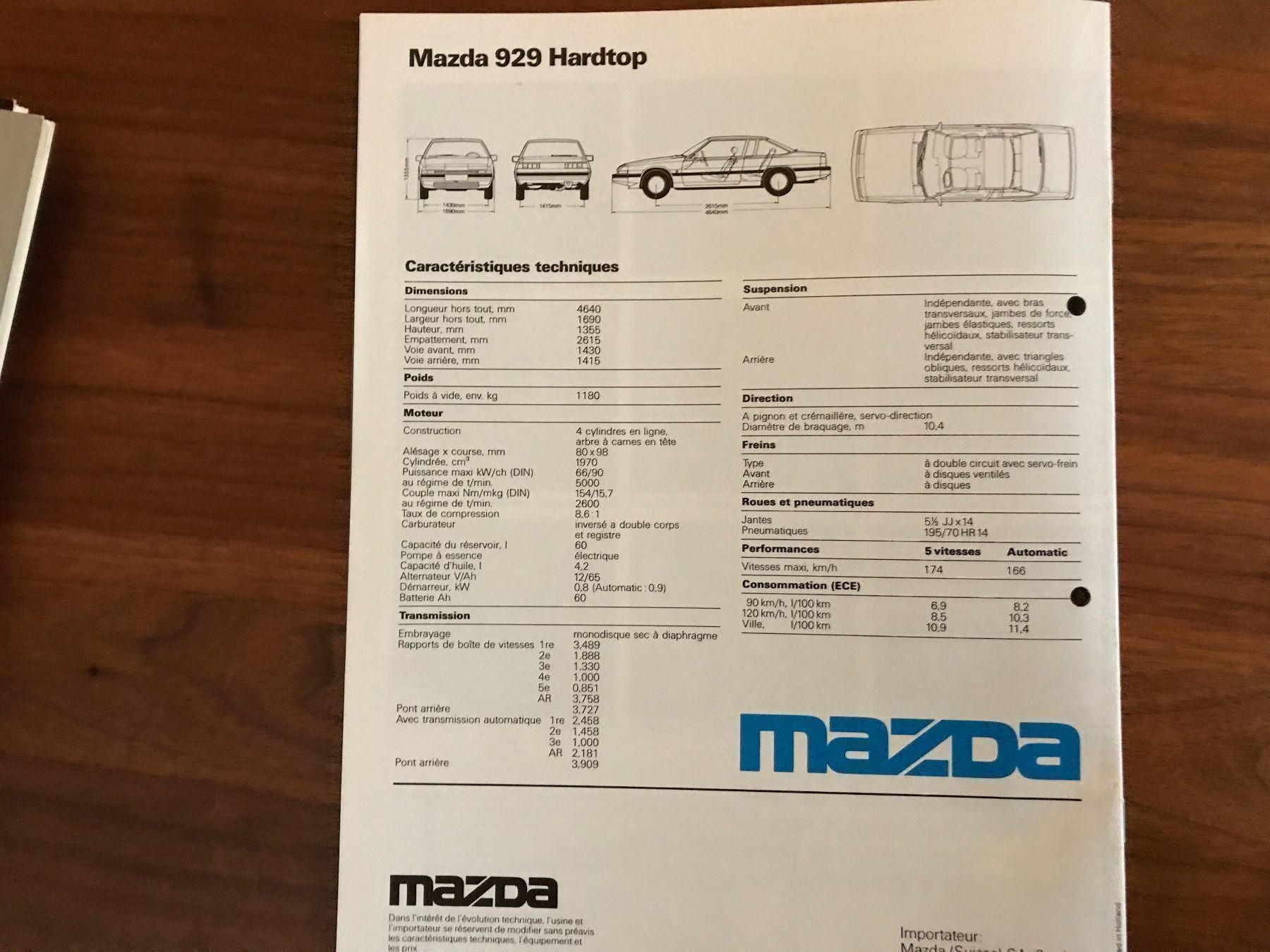 Dokumente: Mazda 929  Prospekt – Gebraucht aus Balterswil von Jeko1967 6