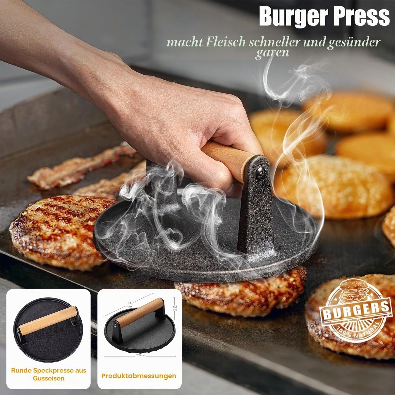 Elettrodomestici da cucina: Grillbesteck Set 27-teilig Edelstahl Burgerpresse BBQ – Nuovo e nell'imballaggio originale da Schaffhausen venduto da lou_w76n 2