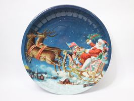 Metall Teller Weihnachtsmann Samichlaus neu Weihnachtsteller