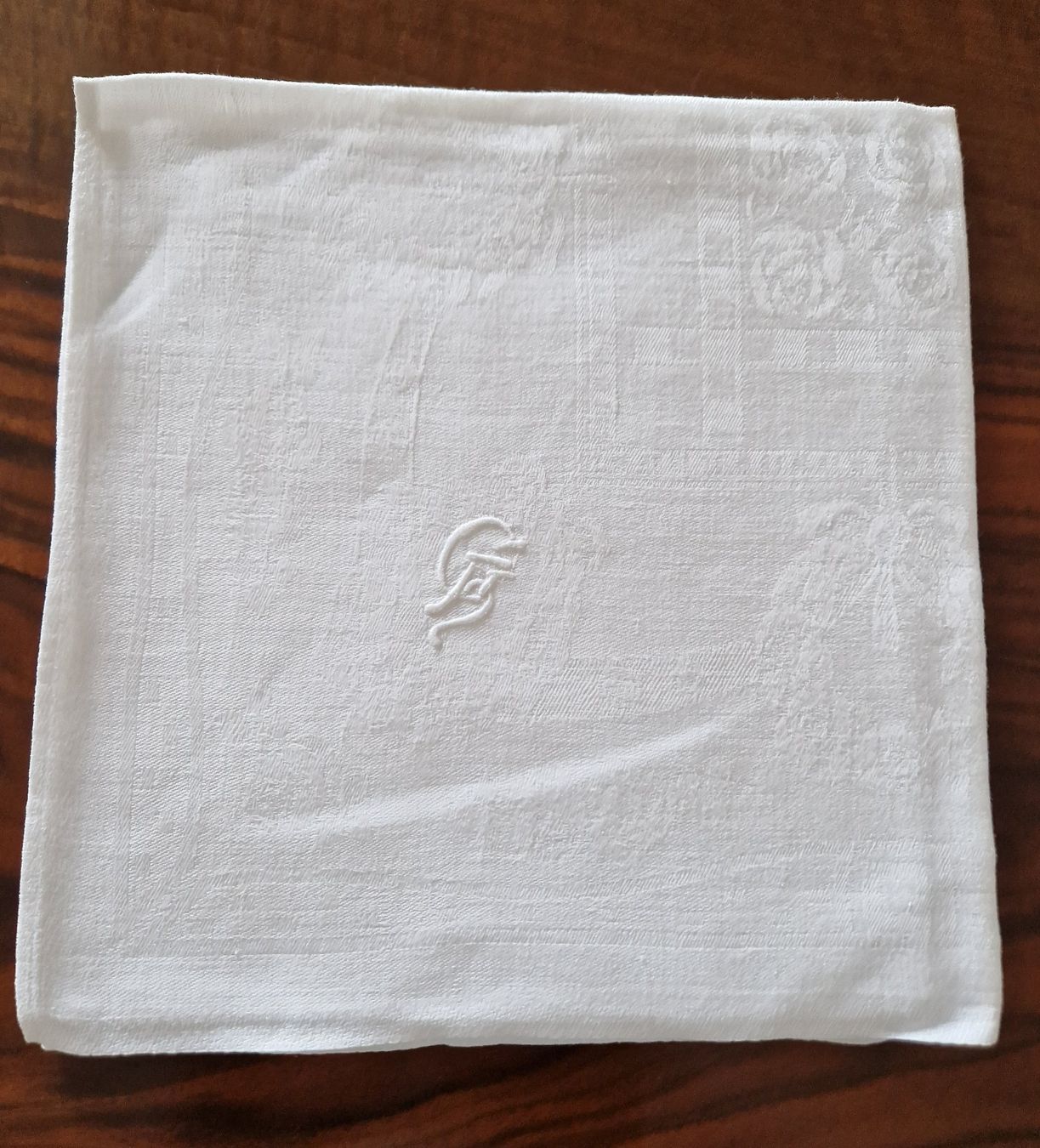 Tovaglioli: Leinedamast Servietten mit Monogramm GF – Nuovo (secondo la descrizione) da Bern venduto da Antikbatik 3