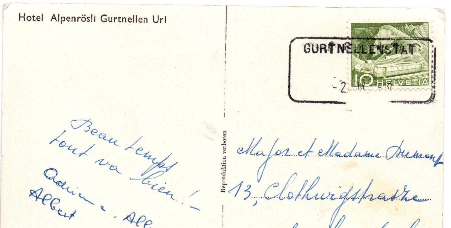 Cartoline postali: GURTNELLEN Hotel Alpenrösli, Auto, Tanksäule Shell – Usato da Jona venduto da philajona 1