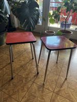Vintage Taburettli / Hocker 2er-Set rot – 70er/80er Jahre 