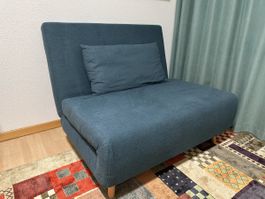 Bettsofa 1-Sitzer blau sehr guter Zustand
