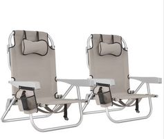 2er Set Strandstuhl Coral beige