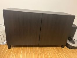 BESTÅ Aufbewahrung mit Türen, schwarzbraun 120x42x74 cm