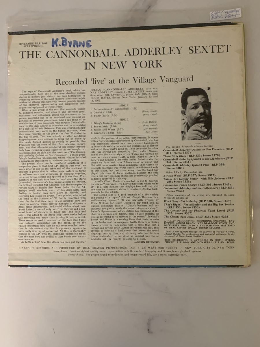 Schallplatten: Cannonbal Adderley(Yusef Lateef)In New York – Gebraucht aus lausanne von Ccheche 3