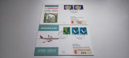 2x Ersttagsbrief Swissair 1971