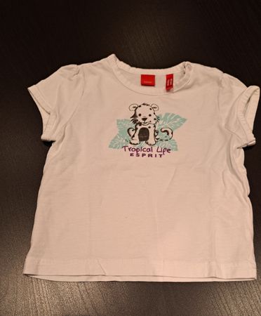 Esprit Mädchen T-Shirt Gr. 80 Weiss mit Tiger Print