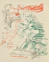 Kokoschka Oskar "L'enfant de Bethléem" Farblithografie