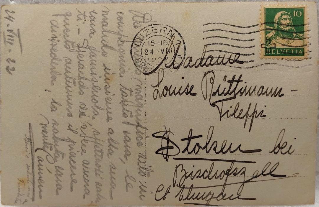 Ansichtskarten: LUZERN  -  1922 – Gebraucht aus Delémont von Domdom1 1