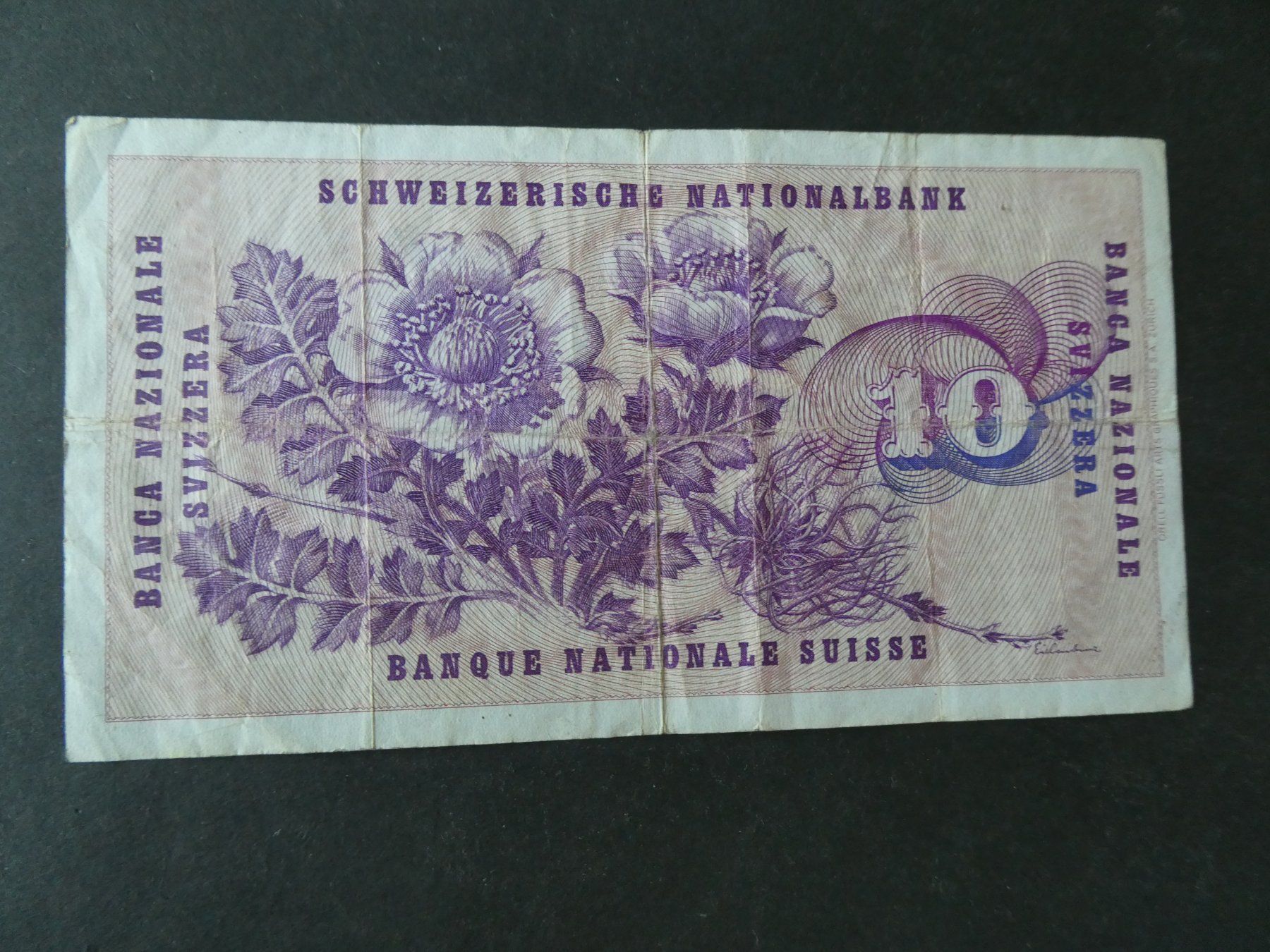 Billets de banque: Schweiz 1972, 10 Franken – D'occasion à Hinterforst par Rohusri 1