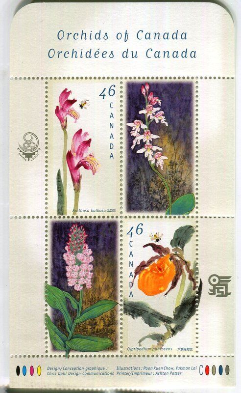 Tutti i francobolli: Block "Orchideen". Kanada – Nuovo e nell'imballaggio originale da Basel venduto da Butsch5