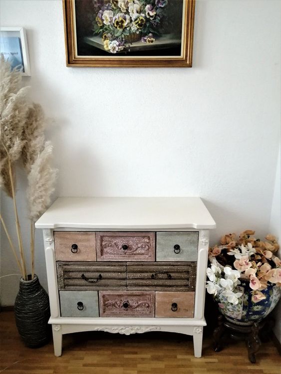 Shabby Chic / Vintage Kommode 8 Schubladen | Kaufen auf Ricardo