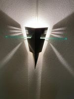3 Stk. Designer Wandlampe mit Glasablage, Chrom