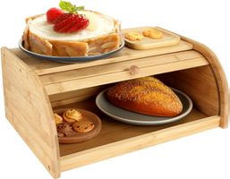 Brotkasten Bambus Holz mit Rollklappe