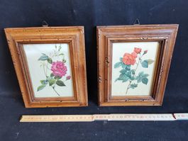 Rosenbilder, Bild mit Rose, Holzrahmen, Shabby Chic Bilder