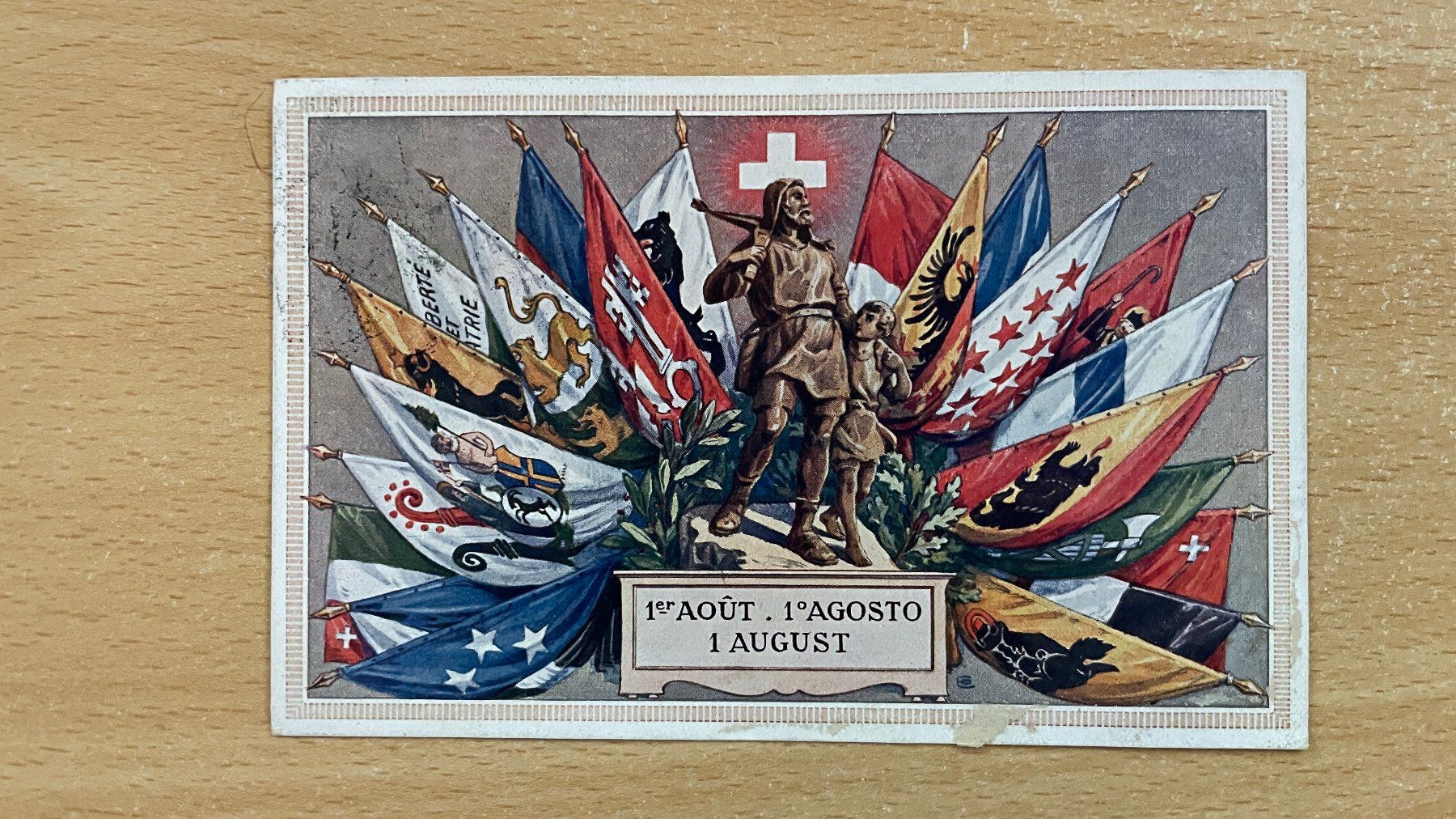 Cartoline postali: Ansichtskarte Schweizer Bundesfeier 1919 – Usato da Glattfelden venduto da cybermaxx