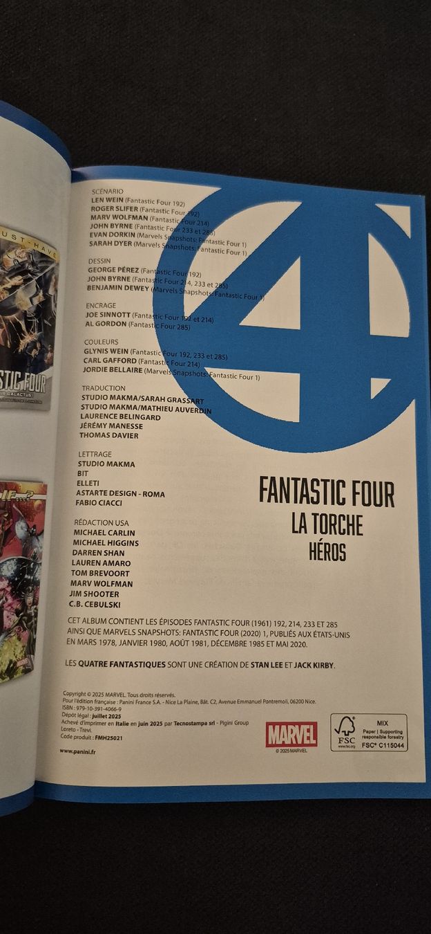 BD: FANTASTIC FOUR LA TORCHE MARVEL COMICS BD RÉCIT COMPLET 2025 – D'occasion à Grand-Lancy par luc111 3