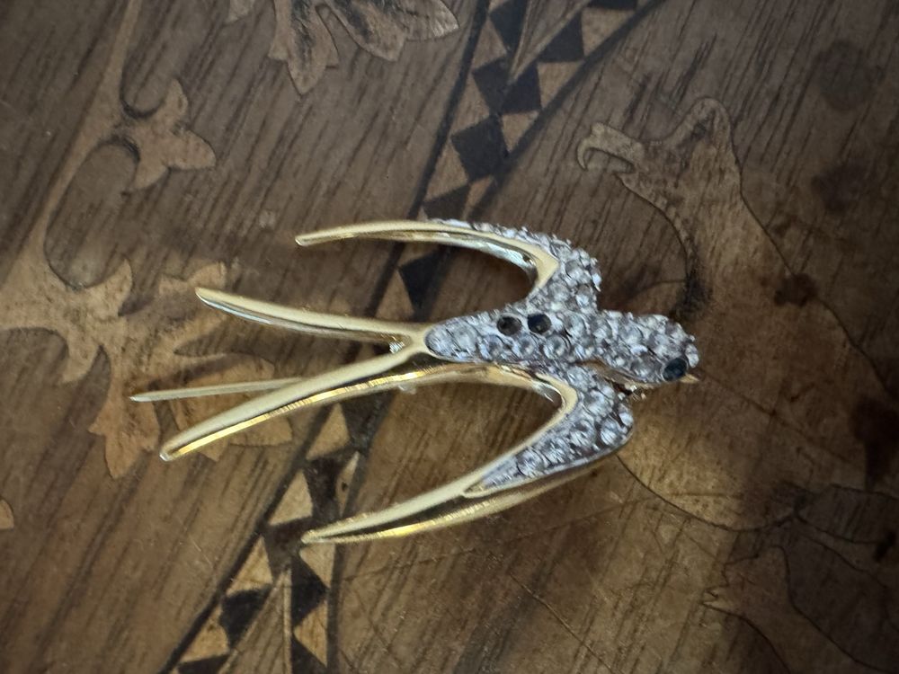 Broche Hirondelle Vintage En Argent Massif - Bijou Ancien