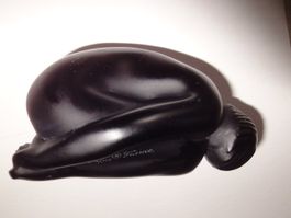 LALIQUE    "Nu,  Feuille pliée"   Cristal noir