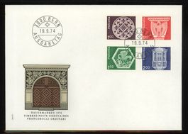 1974, FDC Architektur und Kunsthandwerk (534, 536, 538, 541)