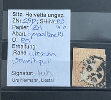 Seltene STRUBEL-MARKE Znr. 24D.a, Signiert + Befund Hermann