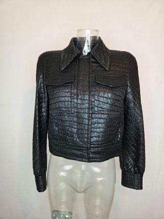 Dries Van Noten Croc Texture Cropped Jacket