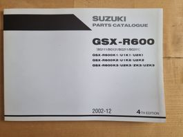 Suzuki GSX-R600 Teile Katalog (2002-12) Zustand sehr gut