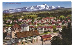 Uzwil (SG) Dorfpartie Bahnhof + Wohnhäuser - Säntis um 1910