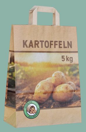 Papier-Tragtaschen mit Kartoffelaufdruck, 5kg