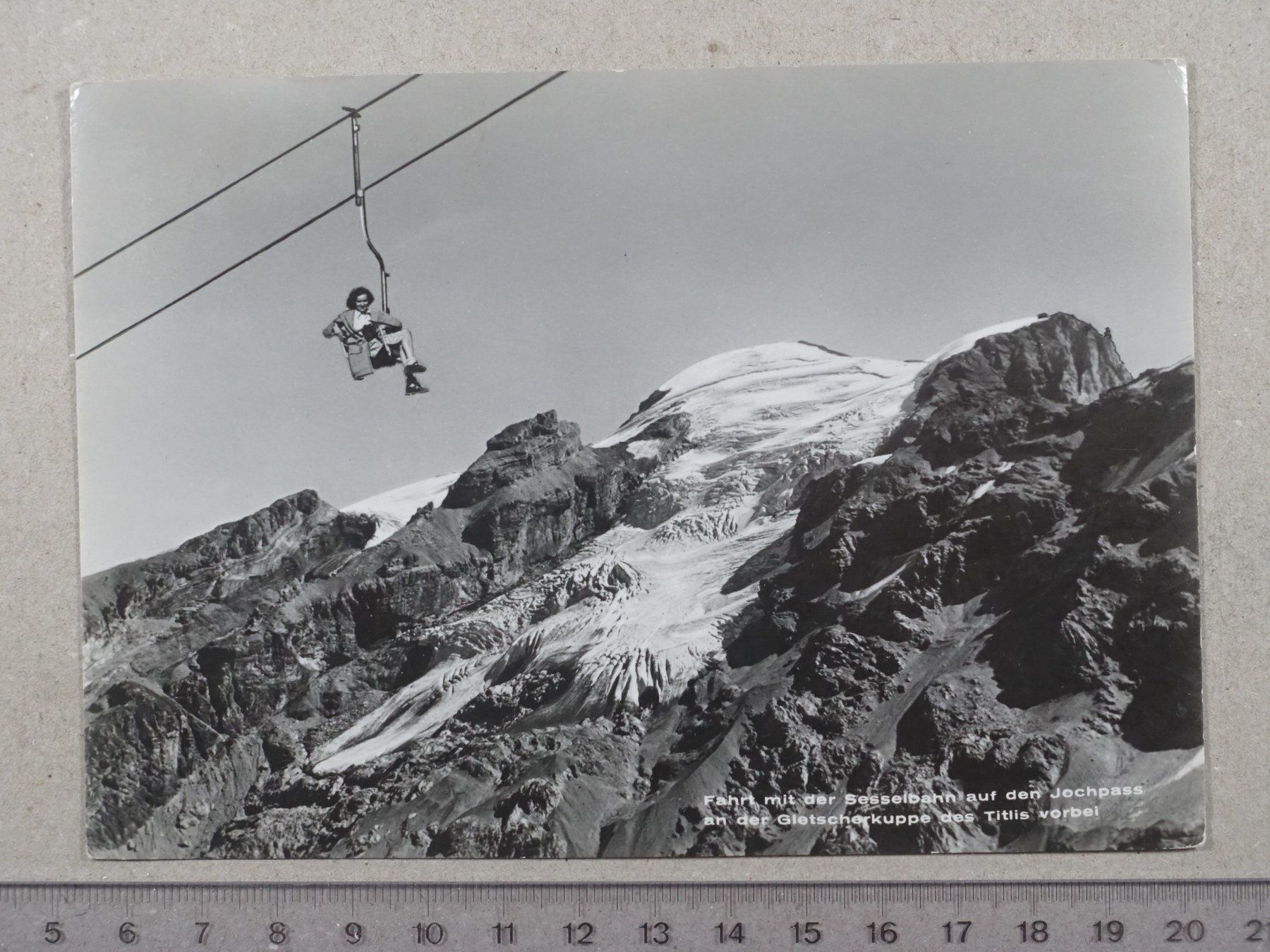 Cartoline postali: Jochpass, Sesselbahn, Engelberg, 1949 – Usato da Lenzburg venduto da fh1