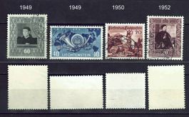 FL 1949/50/52, 4 Werte, gestempelt