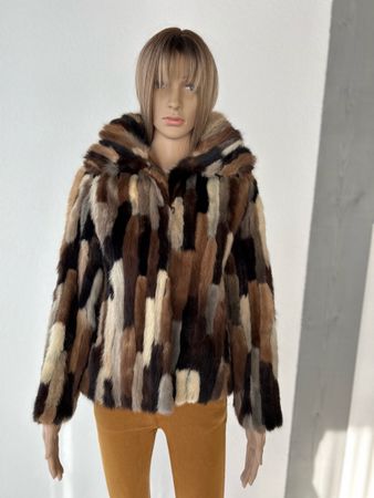 Vintage Multicolored Mink Fur Coat. Stay Warm This Winter!