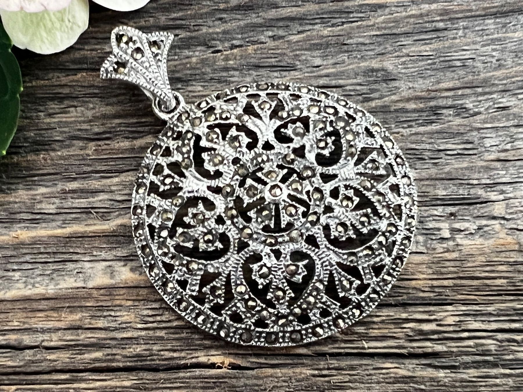 Anhänger: Anhänger rund Mandala Sterling Silber u Markasiten Boho Stil – Neu (gemäss Beschreibung) aus Bern von Jiffy 1