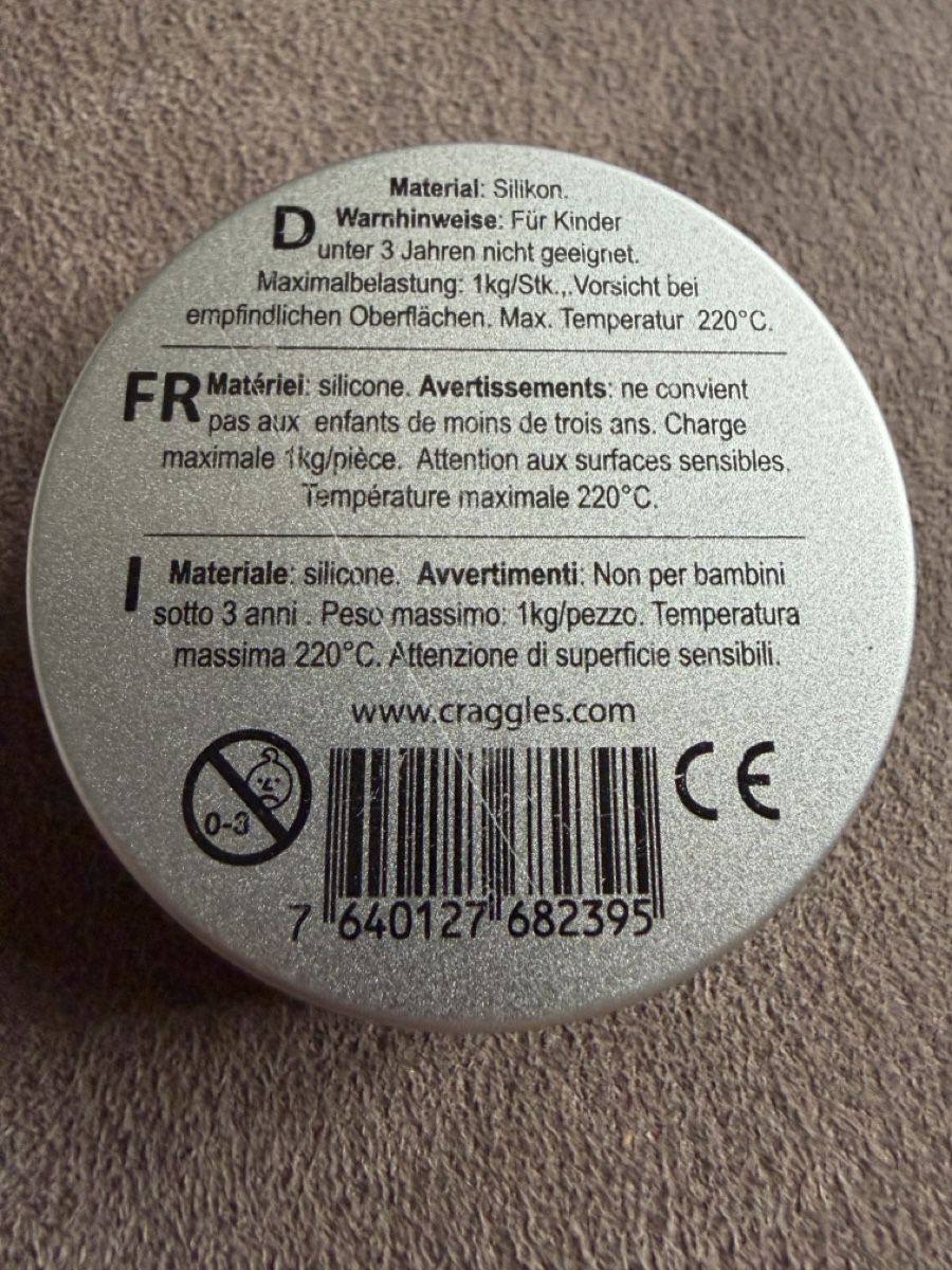Sottobicchieri: Andersign Craggles – Flexibler Silikon-Topfuntersetzer (Rot – Usato da Widnau venduto da kustercarmen 1