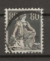 Helvetia sitzend 80 Rappen, gestempelt 1916 Z 141