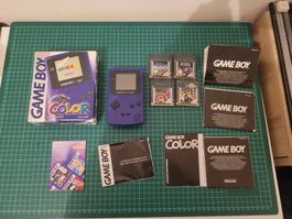Nintendo Game Boy Color Purple - Boxed with 4 Games! in ovp9