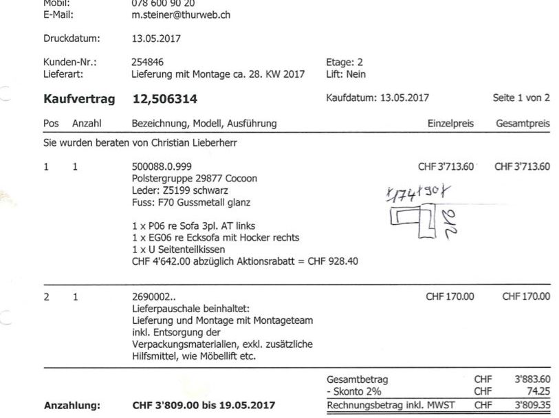 Divani: Leder Sofa (NP 3'800.-) – Nuovo (secondo la descrizione) da Wil SG venduto da Marc_Steiner 1