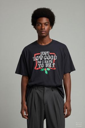 Weihnachtliches 'Wie brav muss ich sein?' Schwarzes T-Shirt
