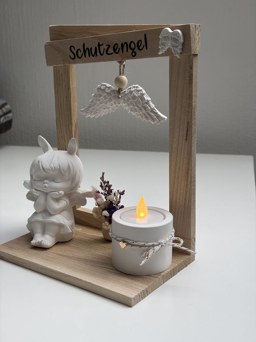 Tutte le decorazioni: Schutzengel-Deko mit LED-Kerze, Handmade Geschenkidee – Nuovo (secondo la descrizione) da Degersheim venduto da Xtremesmile 1