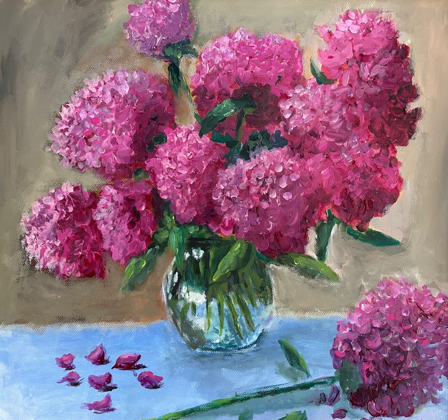 Gemälde: Rosa Blumen Gemälde – Neu und originalverpackt aus Pfäffikon SZ von Andrei_Moro_Kunst