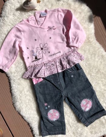 Ensemble jeans + tee shirt - 12 mois 74 cm