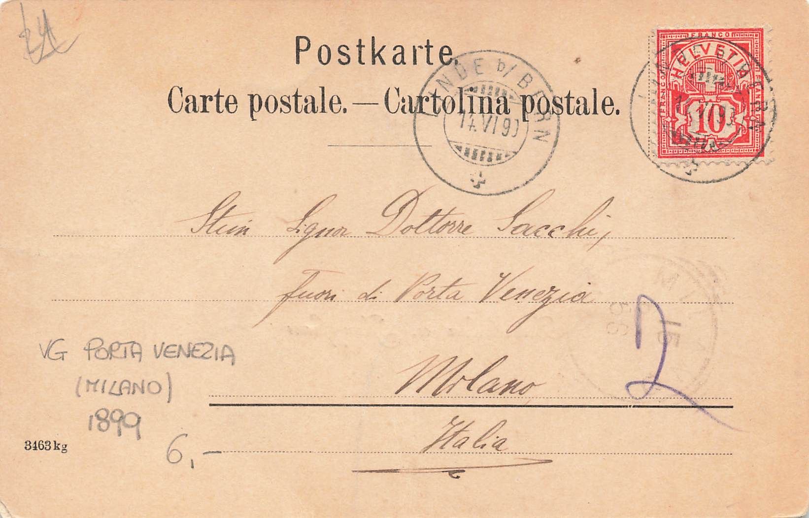 Ansichtskarten: Interlaken BE 1899 – Gebraucht aus Biasca von Blenio71 1