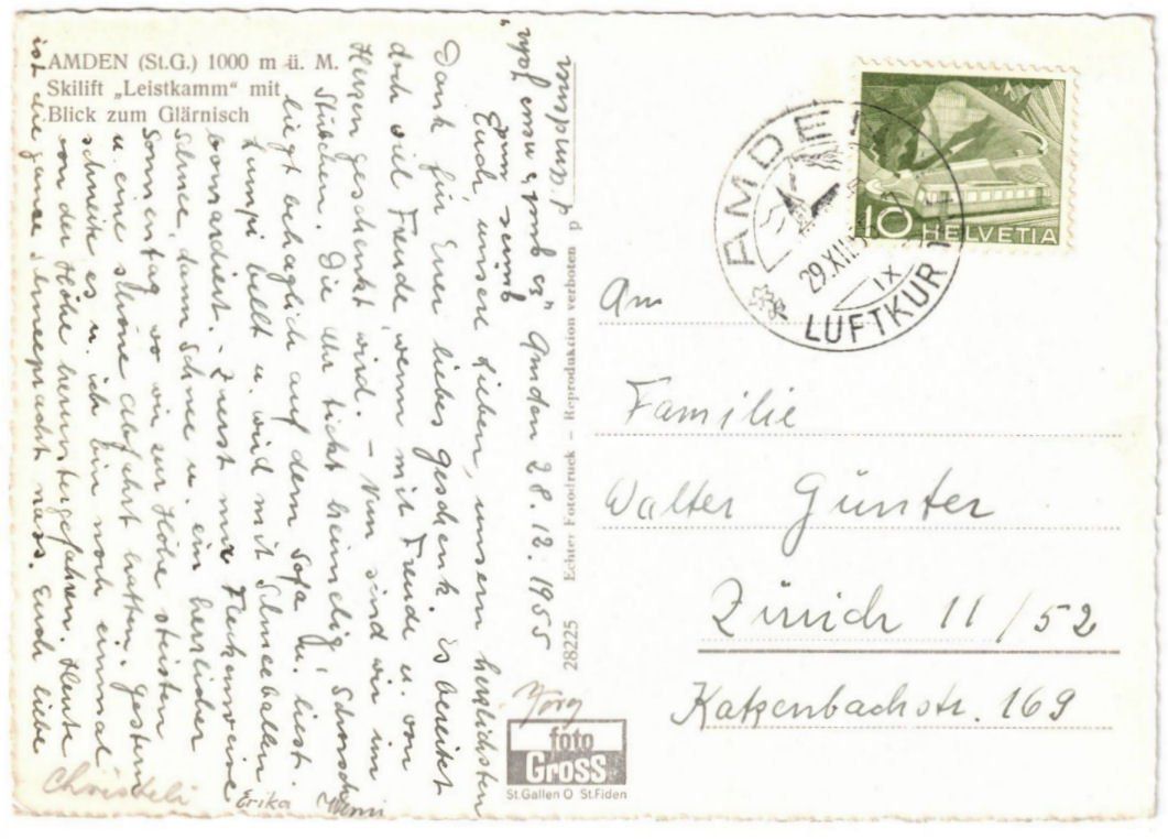 Cartoline postali: Amden - Skilift Leistkamm – Usato da Binningen venduto da Mountainrider 1