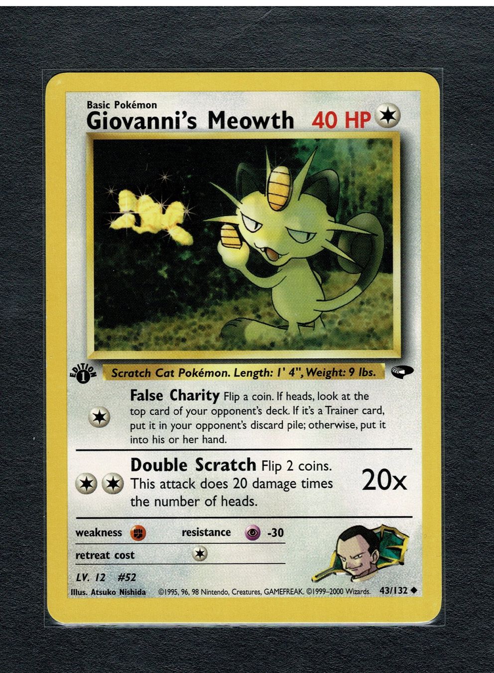 Pokémon Carte collezionabili: Giovanni's Meowth - 1st Gym Challenge – Usato da Giubiasco venduto da rude01
