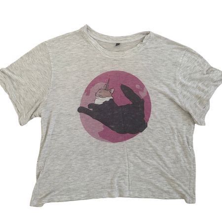 Sweet Cat Unicorn Grey T-Shirt M