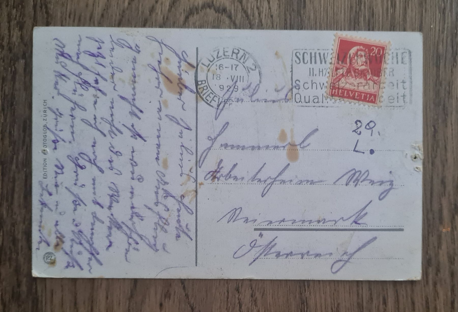 Cartoline postali: Luzern 1929 – Usato da Ebikon venduto da Donar50 1